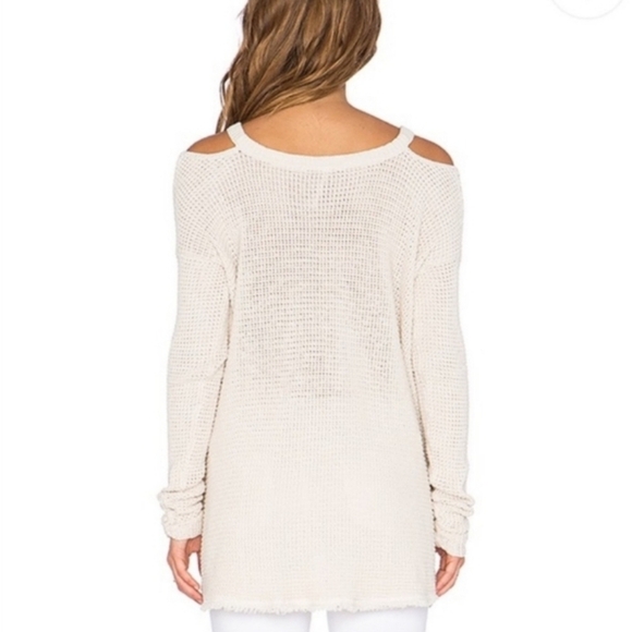 Free PEOPLE Knit Cream Distressed Sweater - Picture 3 of 6
